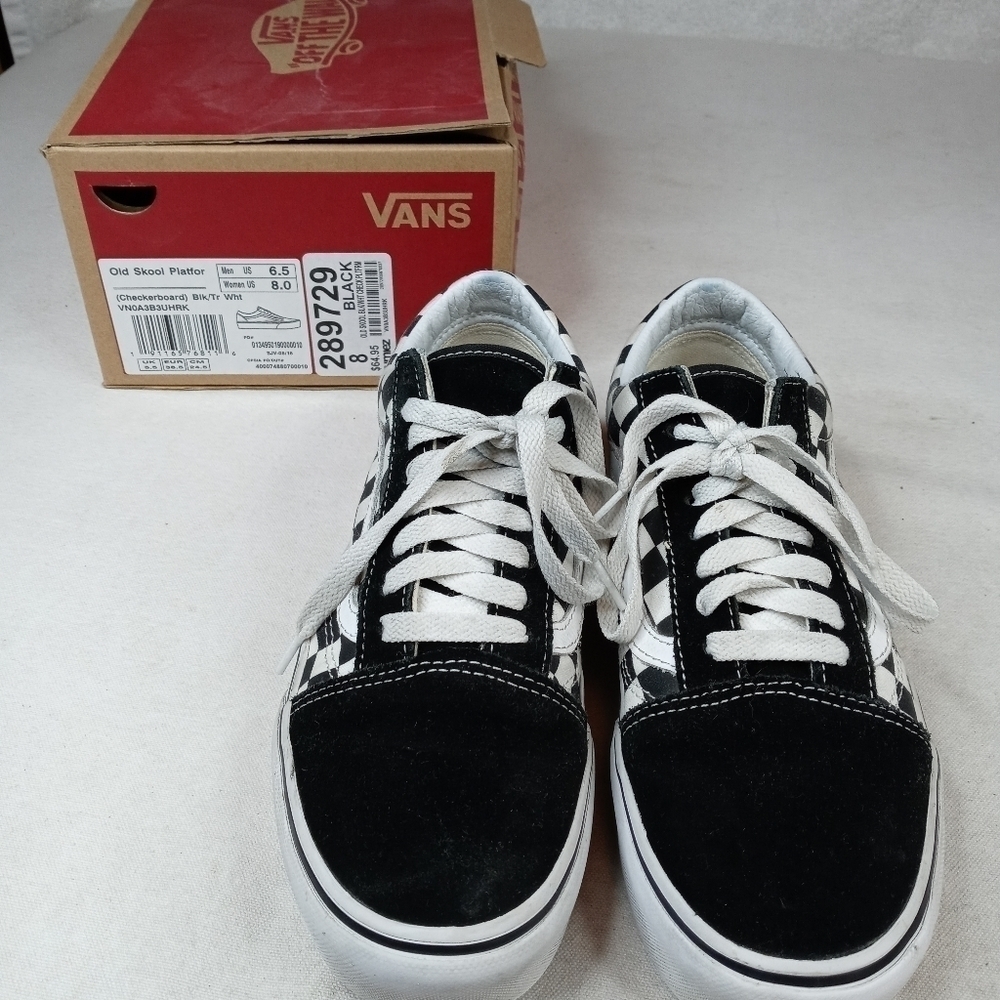 VANS Old Skool Black Checkerboard - Mens Size 6.5/